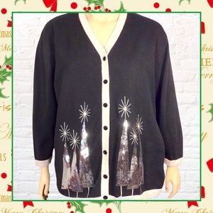 Beautiful Black Sequin Christmas Tree Sweater